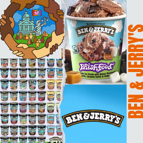 Collage Ben & Jerry's, project periode 1 commerciële economie.